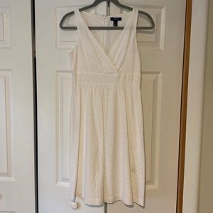 Chaps white eyelet lace knee-length dress